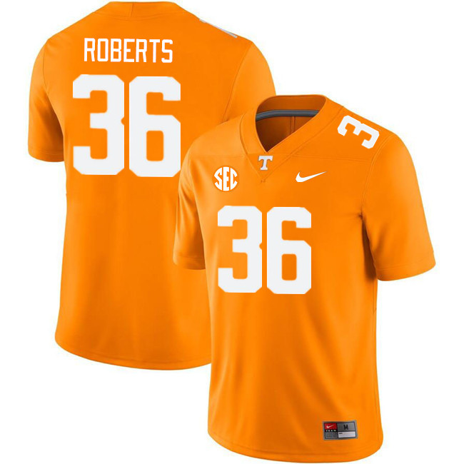 Men #36 Nathan Roberts Tennessee Volunteers College Football Jerseys Stitched Sale-Orange